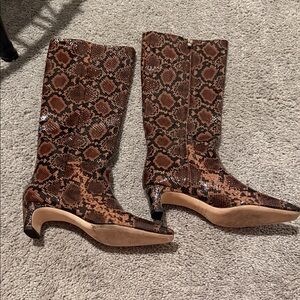 ANTONIO MELANI Snakeskin Heeled Boots
